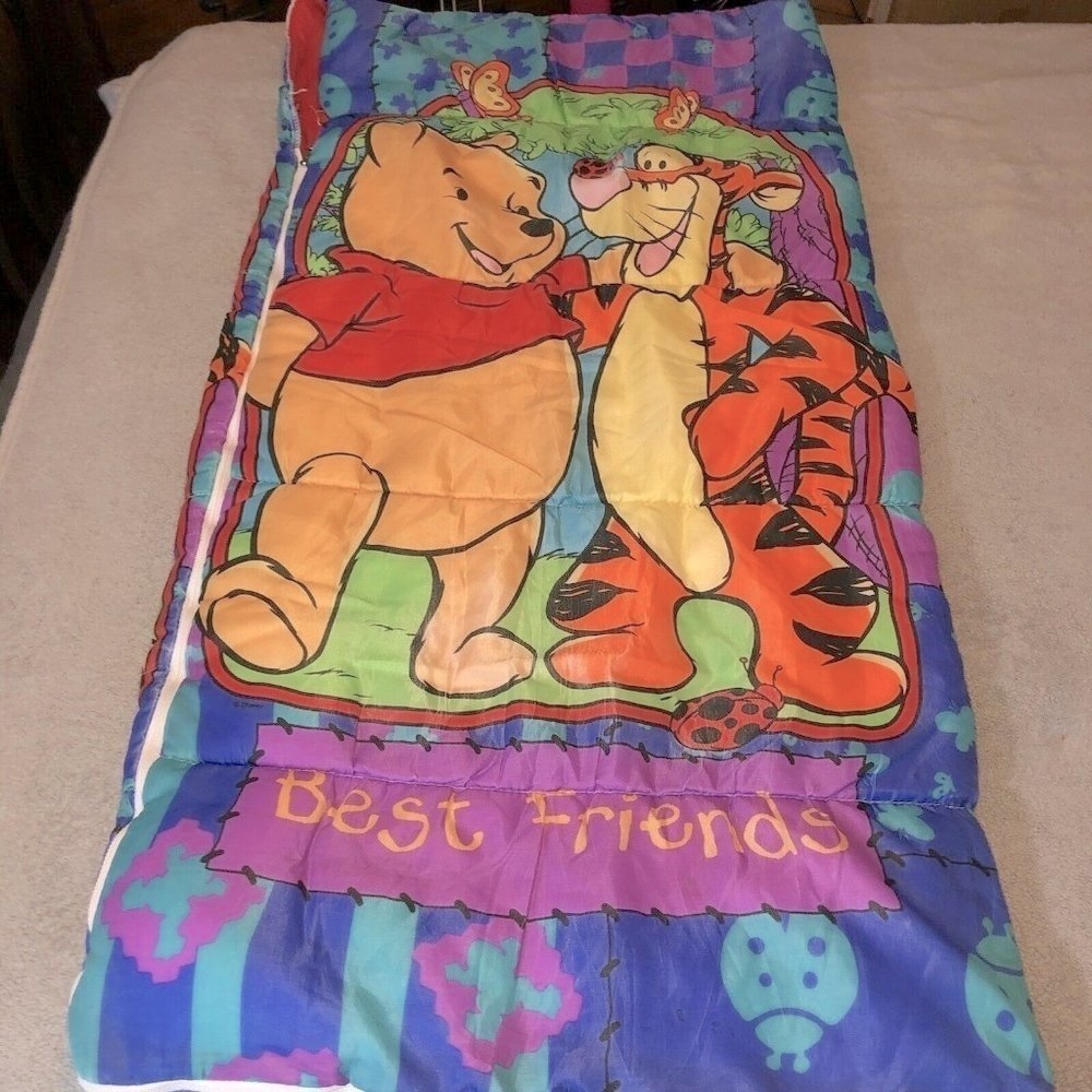 Disney WINNIE THE POOH Childrens Sleeping Bag, Vintage Pooh Tigger Best Friends